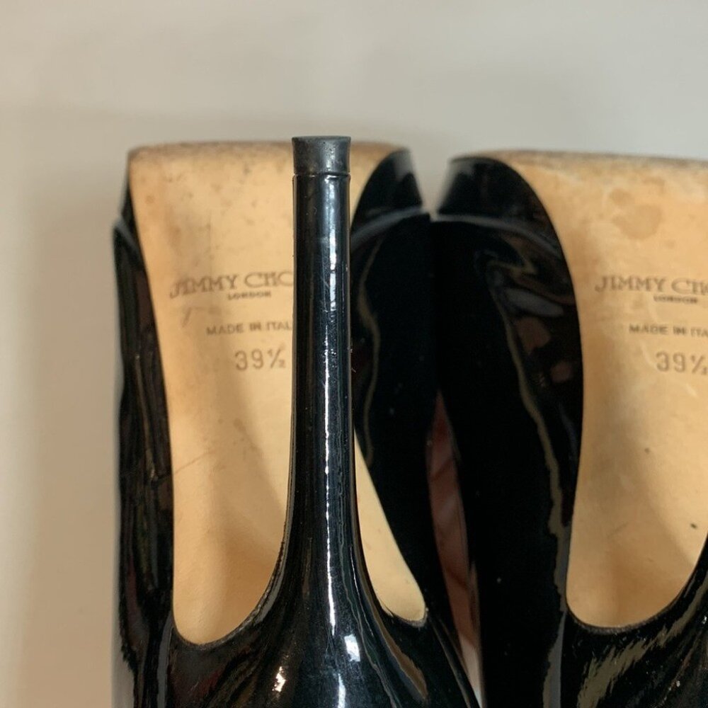 Jimmy Choo Pumps Black Patent Leather Pointed Toe Heels - Picture 13 of 14